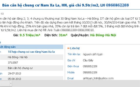 Nhập nhằng căn hộ giá 9,5 triệu đồng một m2 ảnh 1