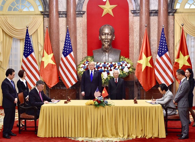 Tổng Bí thư, Chủ tịch nước Nguyễn Phú Trọng tiếp Tổng thống Donald Trump ảnh 7