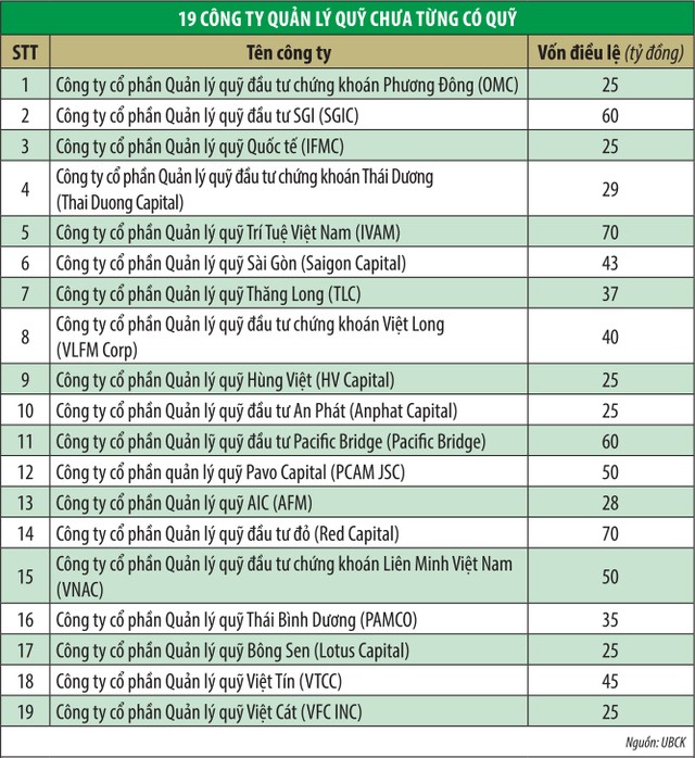 19 công ty quản lý quỹ chưa từng có quỹ ảnh 1