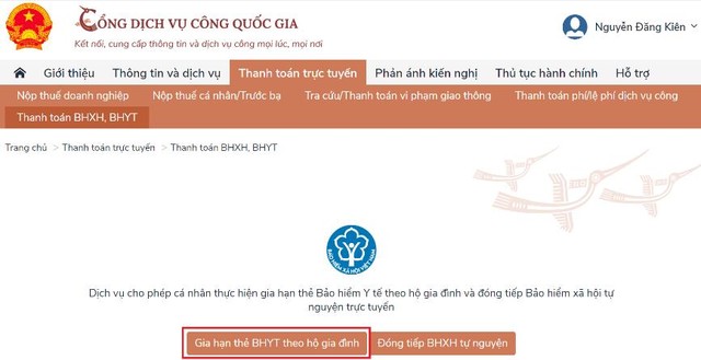 Thanh toán bảo hiểm xã hội tự nguyện và gia hạn thẻ bảo hiểm y tế ở bất kỳ đâu với dịch vụ trực tuyến ảnh 2