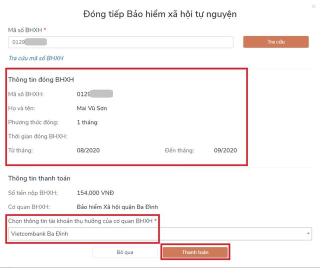 Thanh toán bảo hiểm xã hội tự nguyện và gia hạn thẻ bảo hiểm y tế ở bất kỳ đâu với dịch vụ trực tuyến ảnh 10