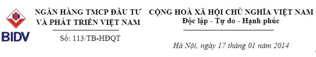 BIDV: Thông báo niêm yết lần đầu cổ phiếu trên HOSE ảnh 1