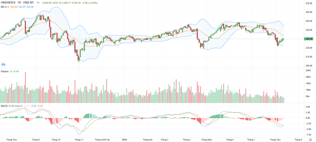 Biểu đồ kỹ thuật HNX-Index.