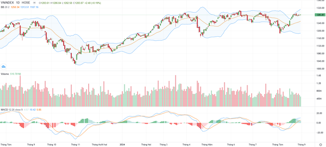 Biểu đồ kỹ thuật VN-Index.