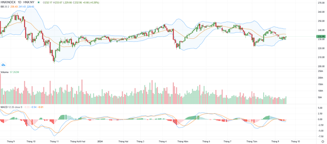 Biểu đồ kỹ thuật HNX-Index.