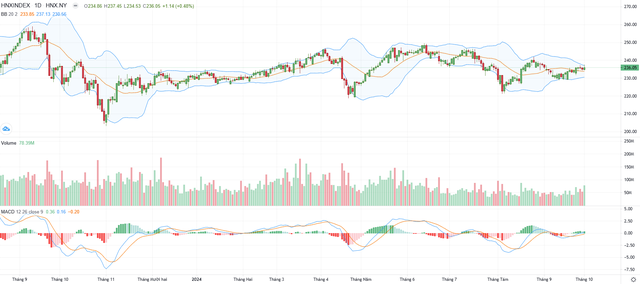 Biểu đồ kỹ thuật HNX-Index.