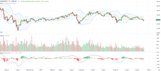 Biểu đồ kỹ thuật HNX-Index.