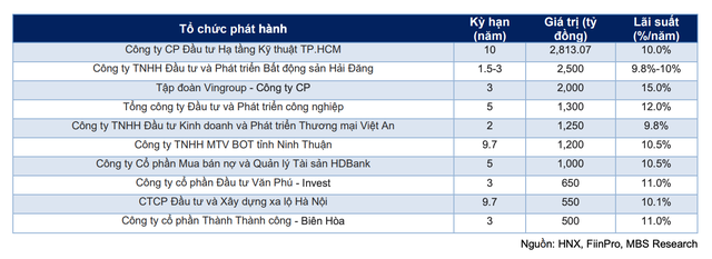 Các doanh nghiệp phát hành khối lượng trái phiếu doanh nghiệp lớn nhất kể từ đầu năm 2024