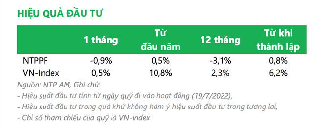 Hiệu quả đầu tư của NTPAM tiếp tục lùi sâu so với VN-Index