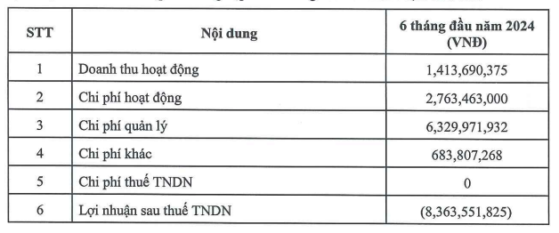 Một số chỉ tiêu tài chính nửa đầu năm 2024 của CSI