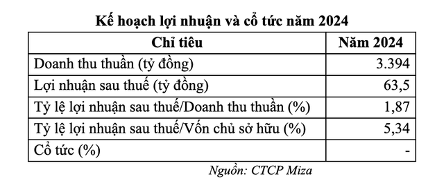 Kế hoạch lợi nhuận và cổ tức năm 2024