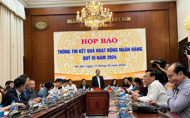 Toàn cảnh buổi họp báo Thông tin kết quả hoạt động ngân hàng quý III/2024