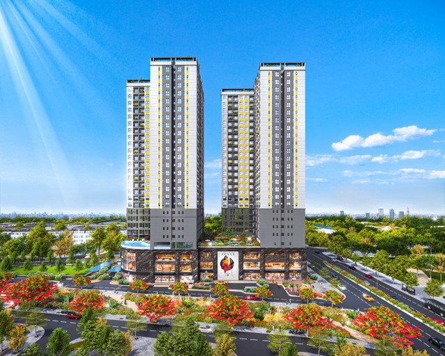 Tháp Bcons City tọa lạc mặt tiền Đại lộ Thống Nhất – tích hợp chuỗi tiện ích đáp ứng nhu cầu cho khu vực.