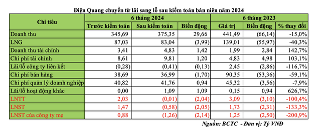 Điện Quang chuyển từ lãi sang lỗ sau kiểm toán bán niên năm 2024