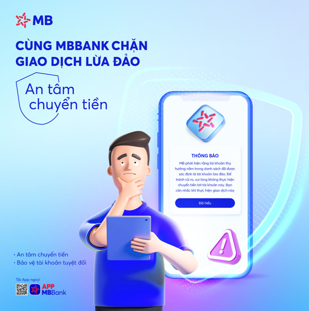 Ngân hàng MB thêm tính năng nhận diện thông tin tài khoản lừa đảo khi khách hàng chuyển tiền