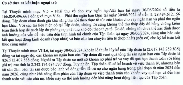 Theo BCTC hợp nhất soát xét bán niên 2024 của DLG.