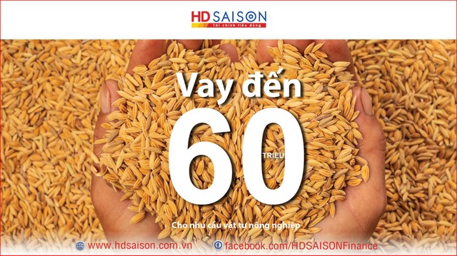 Khách hàng vay mua vật tư nông nghiệp qua HD SAISON với khoản vay lên đến 60 triệu đồng.