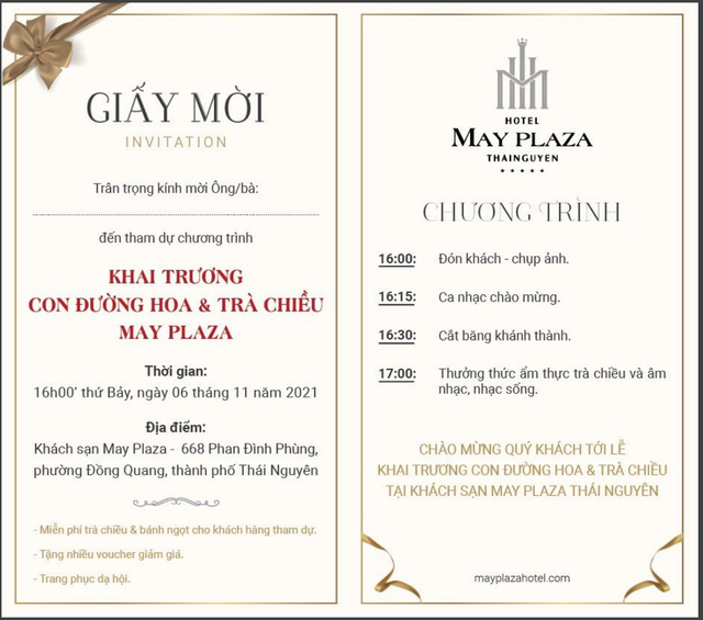 Chi tiết chương trình khai trương không gian cafe, trà chiều