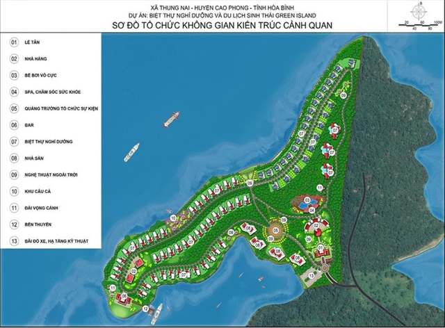 Sơ đồ không gian kiến trúc cảnh quan dự án Khu du lịch sinh thái Green Island, Hoà Bình Sơ đồ không gian kiến trúc cảnh quan dự án Khu du lịch sinh thái Green Island, Hoà Bình