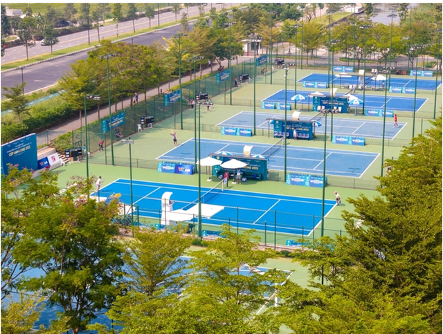 Cụm 5 sân quần vợt tại Khu đô thị Waterpoint - nơi diễn ra Giải Quần vợt Vô địch Quốc gia - Cúp Nam Long 2023