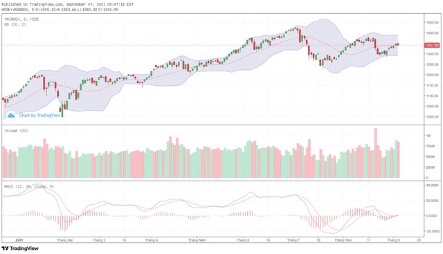 Biểu đồ kỹ thuật VN-Index.