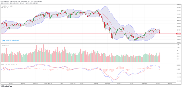 Biểu đồ kỹ thuật VN-Index.