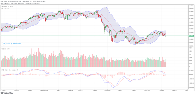 Biểu đồ kỹ thuật VN-Index. Biểu đồ kỹ thuật VN-Index.