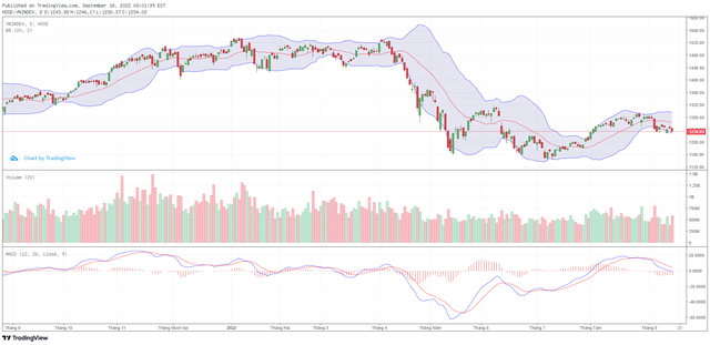 Biểu đồ kỹ thuật VN-Index.