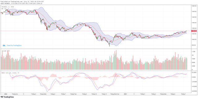 Biểu đồ kỹ thuật VN-Index.