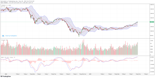 Biểu đồ kỹ thuật VN-Index.