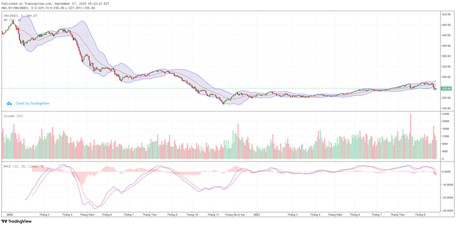 Biểu đồ kỹ thuật HNX-Index.