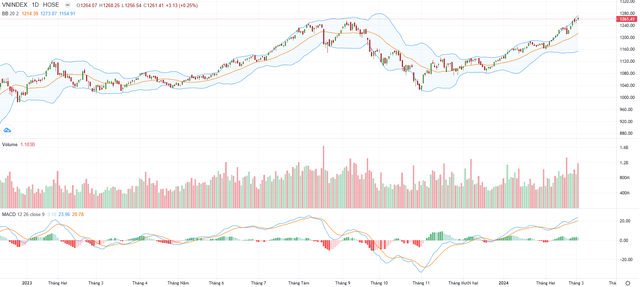 Biểu đồ kỹ thuật VN-Index.