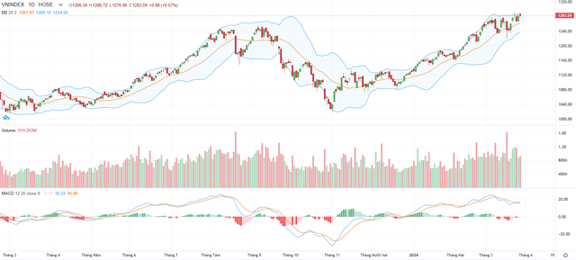 Biểu đồ kỹ thuật VN-Index.