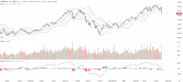 Biểu đồ kỹ thuật VN-Index.