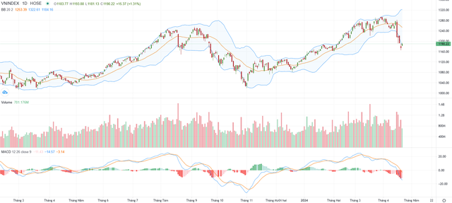Biểu đồ kỹ thuật VN-Index.