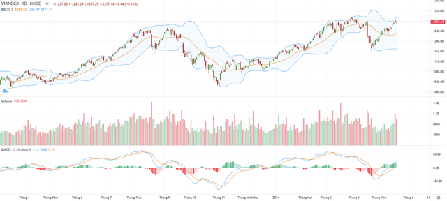 Biểu đồ kỹ thuật VN-Index. Biểu đồ kỹ thuật VN-Index.