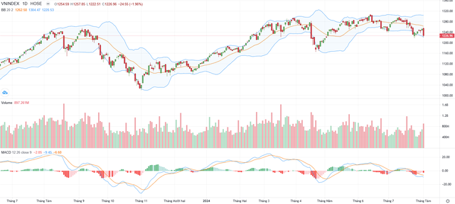 Biểu đồ kỹ thuật VN-Index.