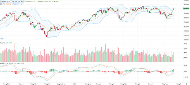 Biểu đồ kỹ thuật VN-Index.