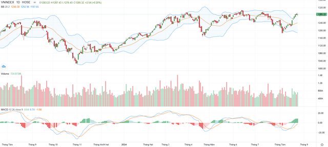 Biểu đồ kỹ thuật VN-Index.