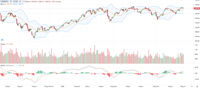 Biểu đồ kỹ thuật VN-Index. Biểu đồ kỹ thuật VN-Index.