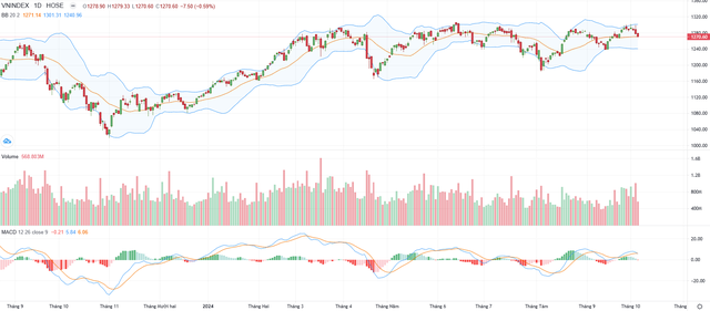 Biểu đồ kỹ thuật VN-Index.