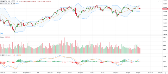 Biểu đồ kỹ thuật VN-Index. Biểu đồ kỹ thuật VN-Index.