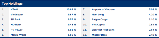 Top 10 cổ phiếu chiếm tỷ trọng lớn nhất danh mục đầu tư của PYN Elite Top 10 cổ phiếu chiếm tỷ trọng lớn nhất danh mục đầu tư của PYN Elite