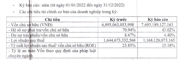 Các thông tin tài chính của Tập đoàn Nam Cường năm 2021-2022