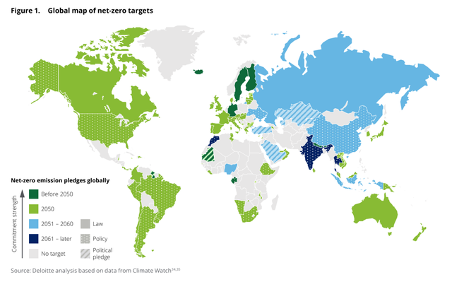 Mục tiêu tiến tới net-zero của các khu vực trên thế giới Mục tiêu tiến tới net-zero của các khu vực trên thế giới