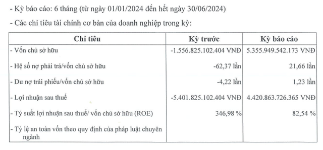 Tình hình tài chính nửa đầu năm 2024 của SDI Corp