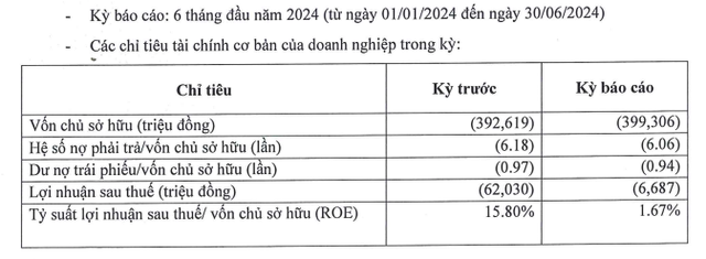 Thông tin tài chính nửa đầu năm của Cotec Asia