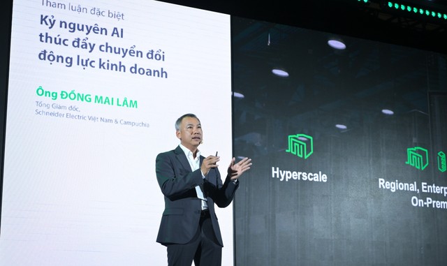 Ông Đồng Mai Lâm, Tổng giám đốc Schneider Electric Việt Nam và Campuchia chia sẻ tại sự kiện