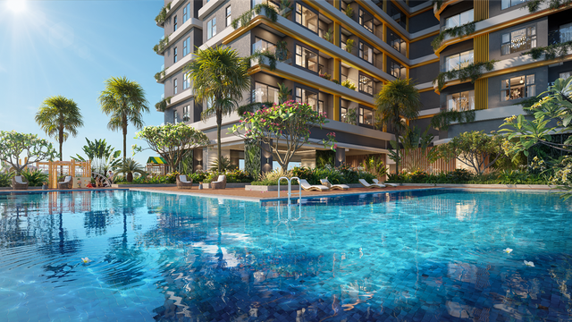 Thiết kế hồ bơi điện phân muối tại tầng 4 Thiết kế hồ bơi điện phân muối tại tầng 4