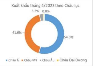 Thị trường xuất khẩu của TCM trong tháng 4/2023. Thị trường xuất khẩu của TCM trong tháng 4/2023.